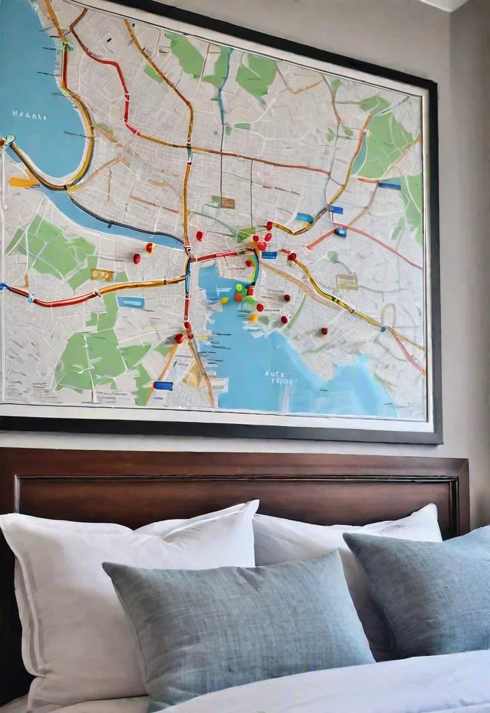 30 gemütliche und inspirierende Gästeschlafzimmer Ideen 5 3. Lokale Karte für Gästezimmer-0