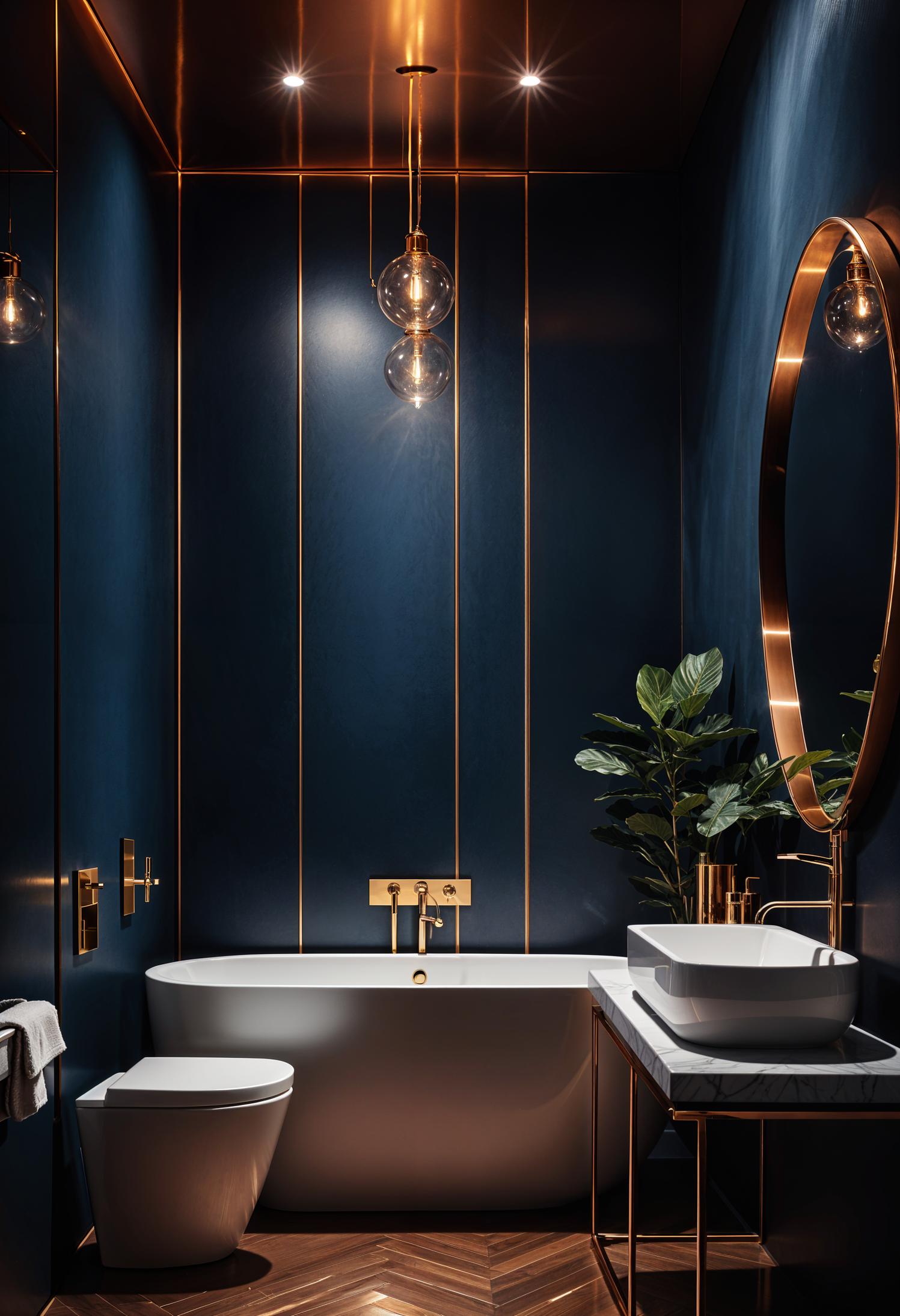 20 aesthetic bathroom designs for your home processing 15 8. Luxe Blue Bathroom Inspiration-0