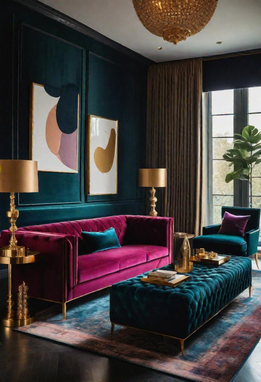 37 Cozy Contemporary Living Room Ideas: Modern Elegance 28 26. Luxe Jewel Tones & Velvet-0