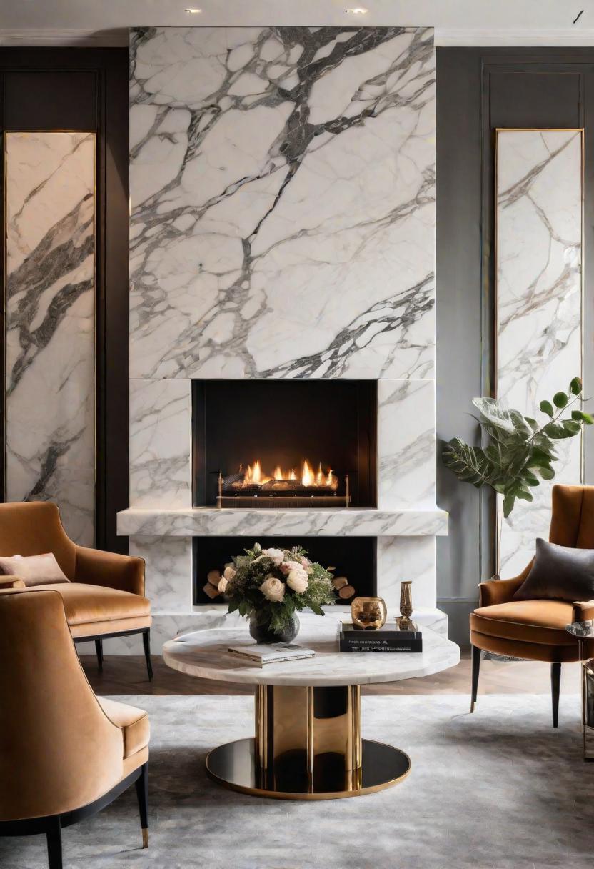43 Modern Living Room Inspirations: Chic, Spacious, and Vibrant 21 19. Luxe Marble Living Room Elements-0