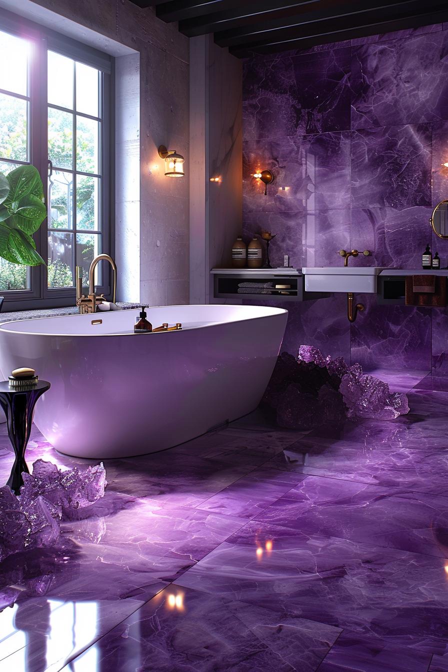 19 trendy bathroom tiles ideas, the WoW 25 14. Luxurious amethyst bathroom tile-0