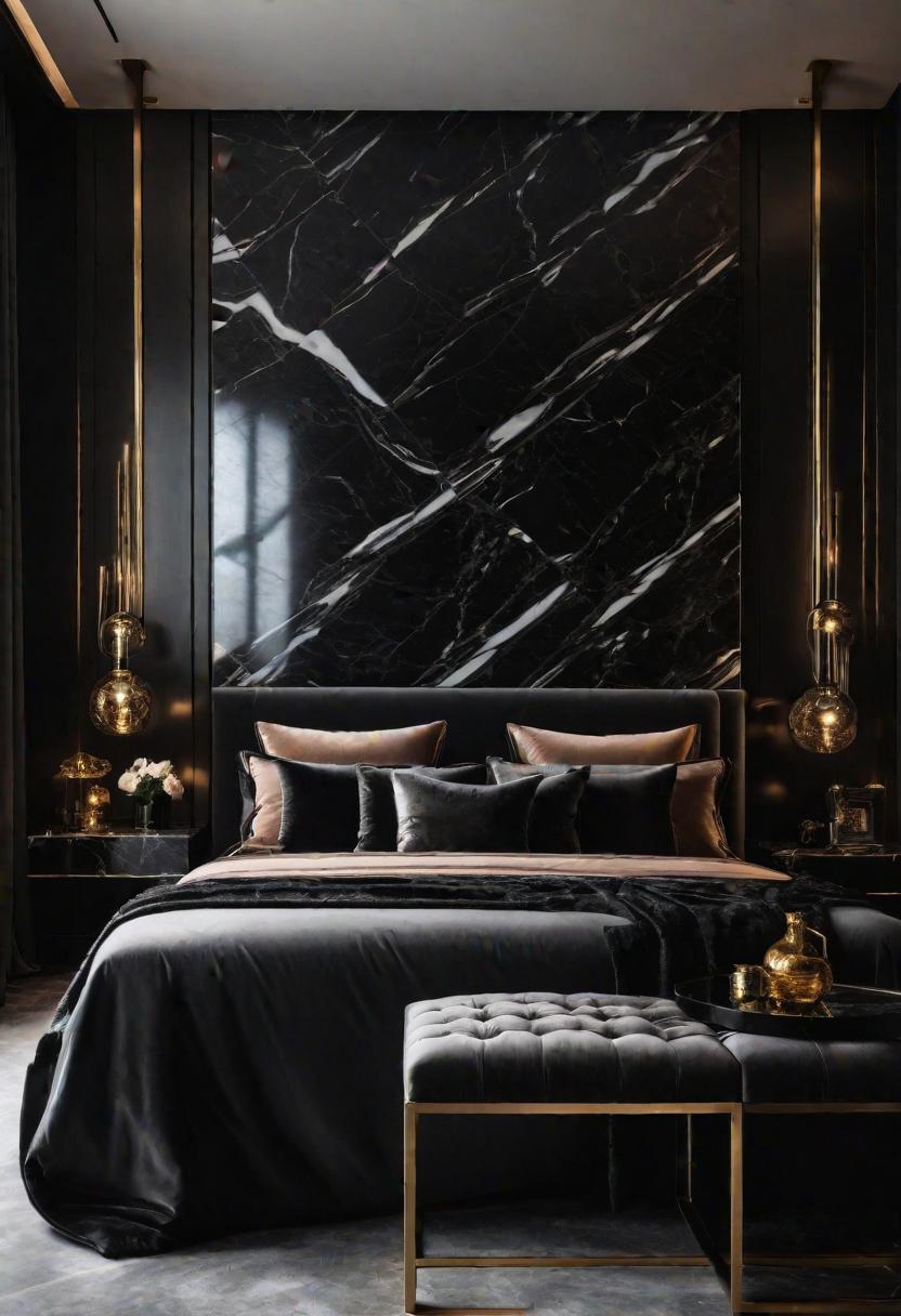 18 brave black bedroom ideas: hug elegance 20 15. Luxurious black marble accents-0