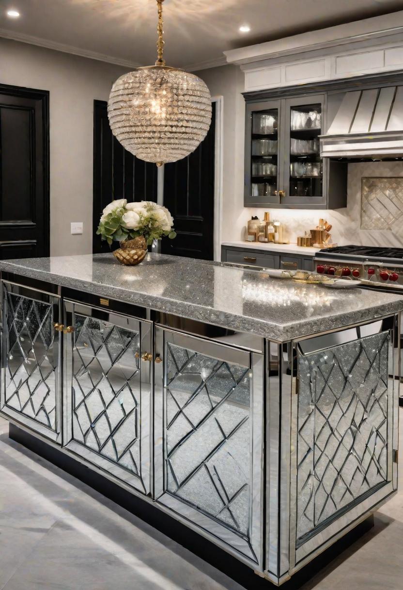 26 Genius Kitchen Island Ideen: Stil und Funktionalität 39 25. luxuriöser spiegelte Kücheninsel-1