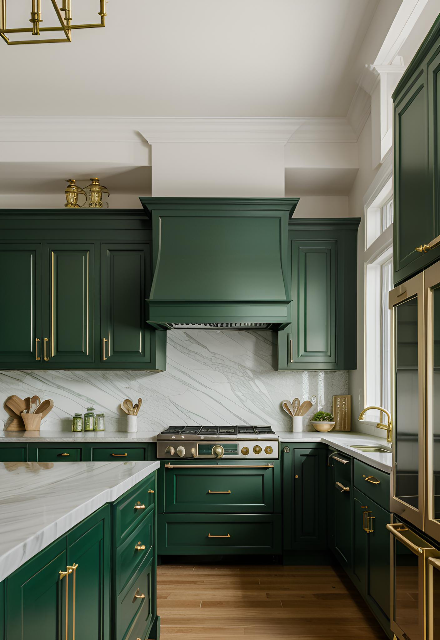 29 atemberaubende grüne Küchenschrank Ideen: üppig, von Natur aus inspirierte Farbtöne 16 9. Luxus Emerald Green Cabinets-0
