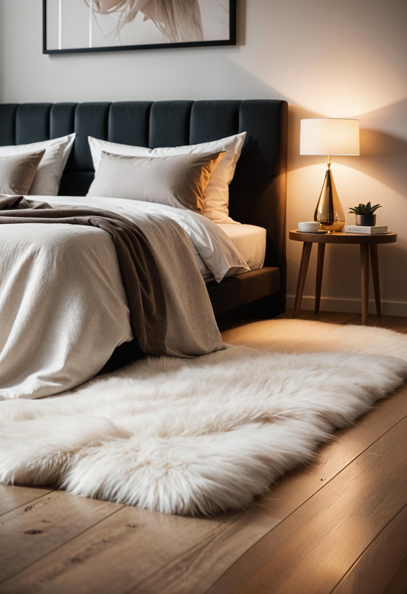 18 Genius Home Bedroom Smoothing Ideas On a Budget 28 11. Luxury touch: artificial fur carpet-2