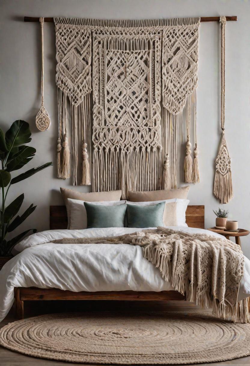 61 Inspiring Bedroom Wall Decor Ideas: Transform Your Space into a Dreamy Retreat 7 5. Macrame Wall Hanging Inspiration-0