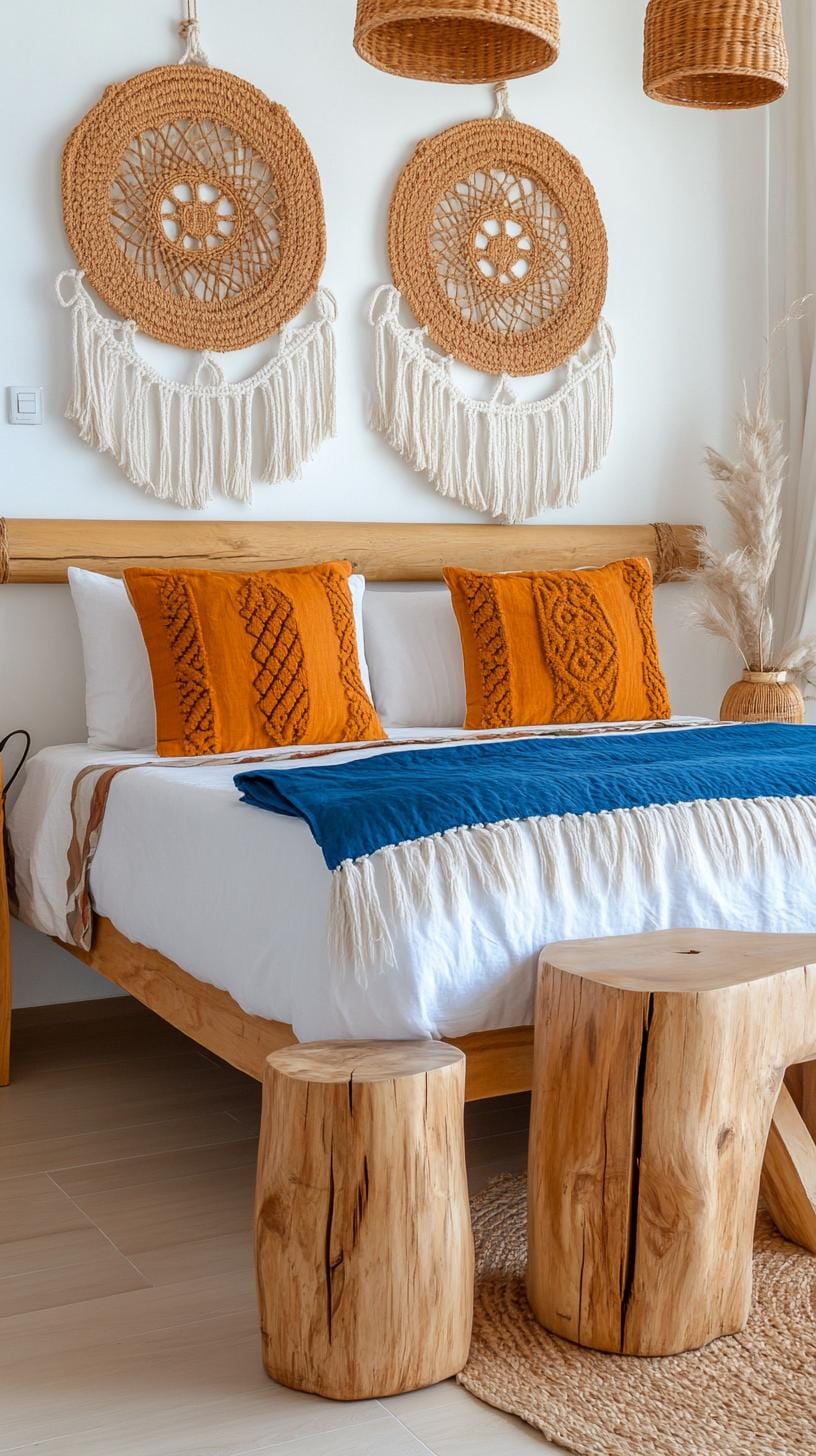 21 new bedroom ideas for your 2025 refreshment 27 9. Macramé wall art paired with rustic wooden furniture-0