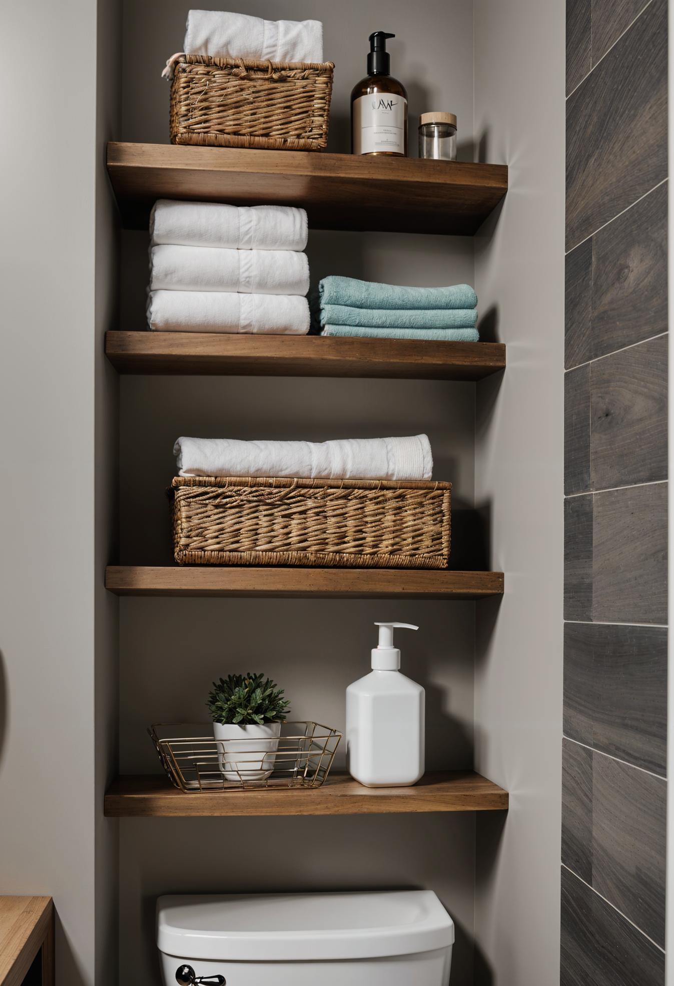 15 Genius half bathroom decor ideas 4 2. Maximize the bathroom warehouse with floating shelves-0