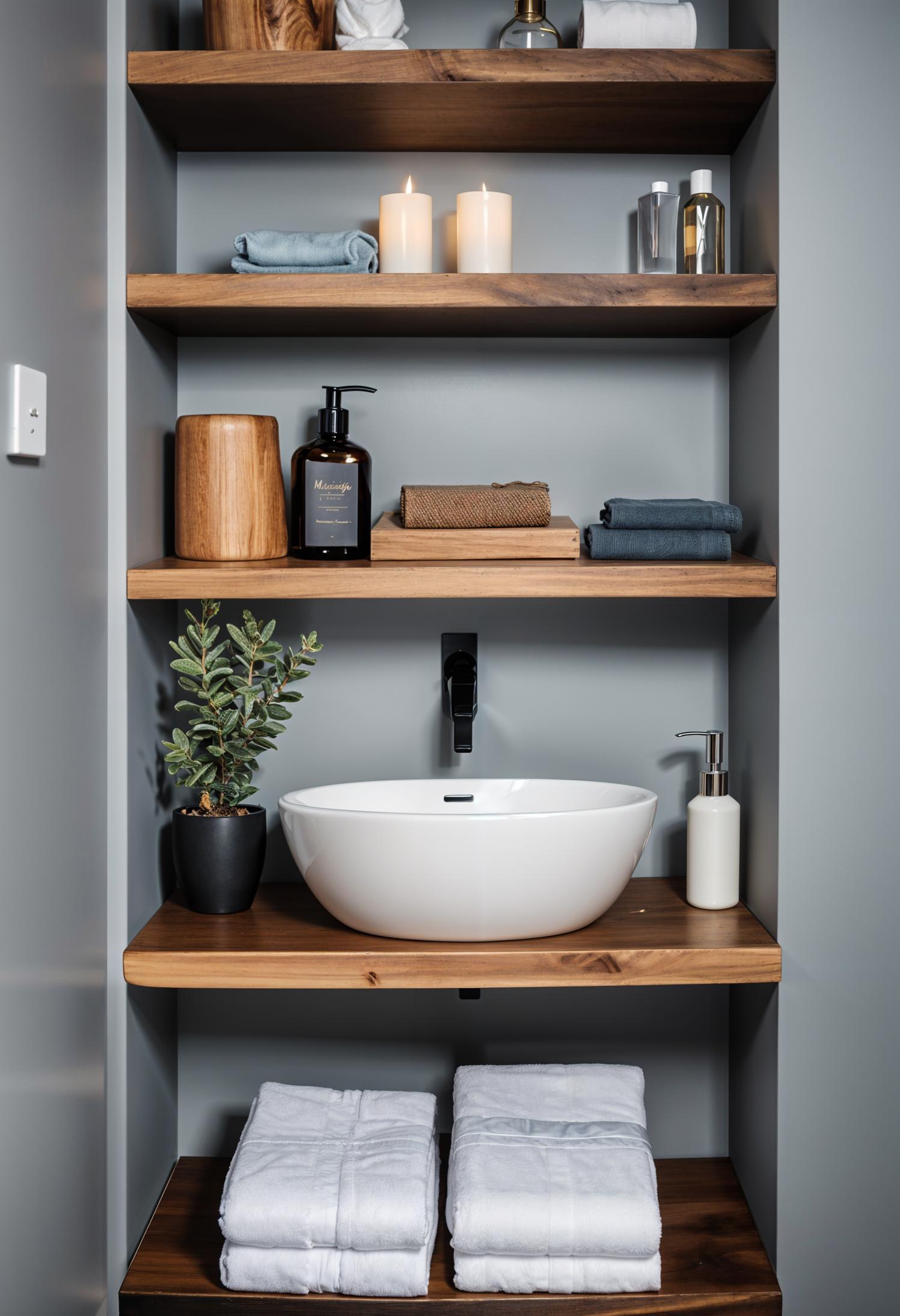15 Genius half bathroom decor ideas 5 2. Maximize the bathroom warehouse with floating shelves-1