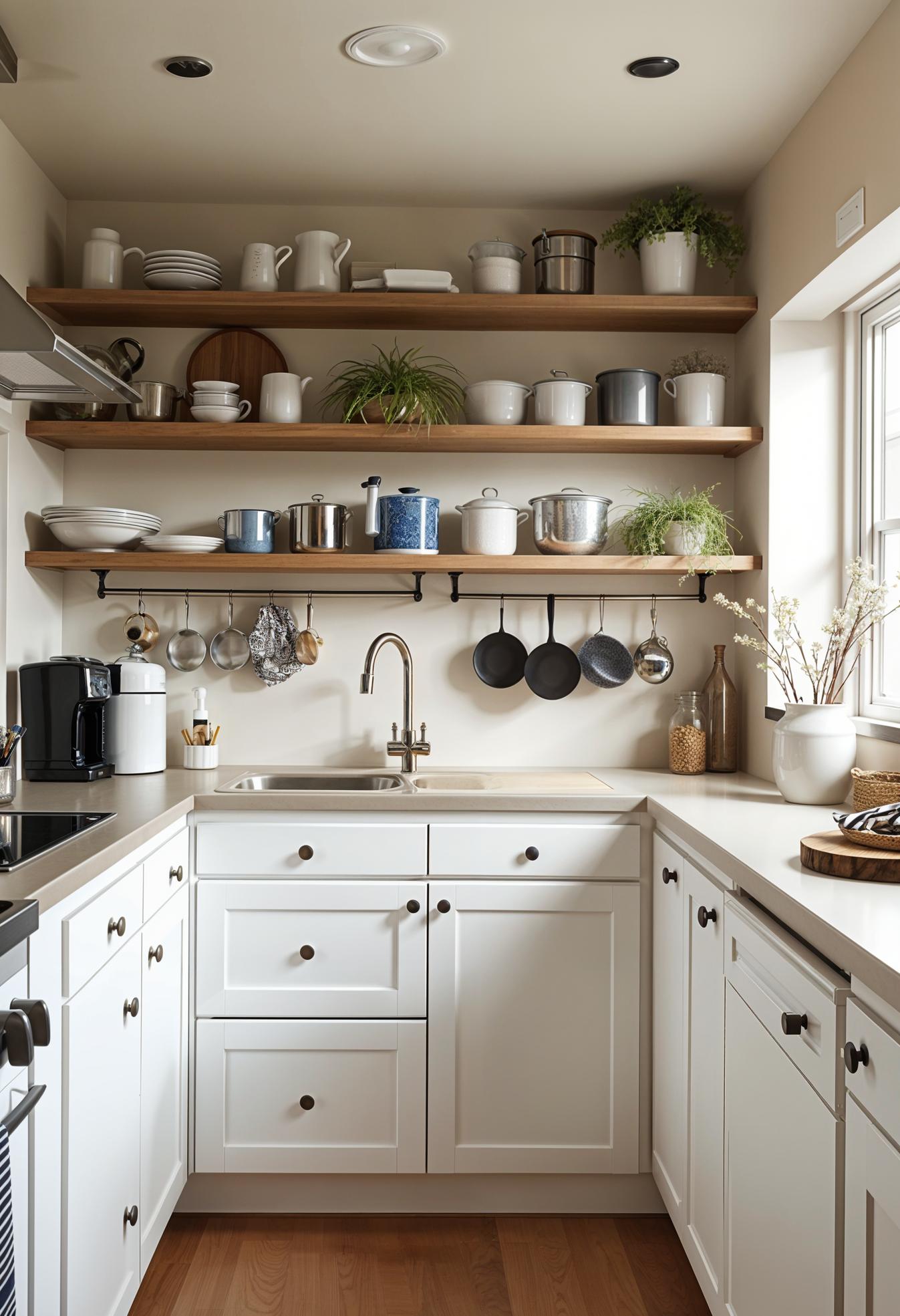 20 Genius tiny kitchen ideas for small apartments 63 20. Maximizing the vertical memory with hanging racks-1