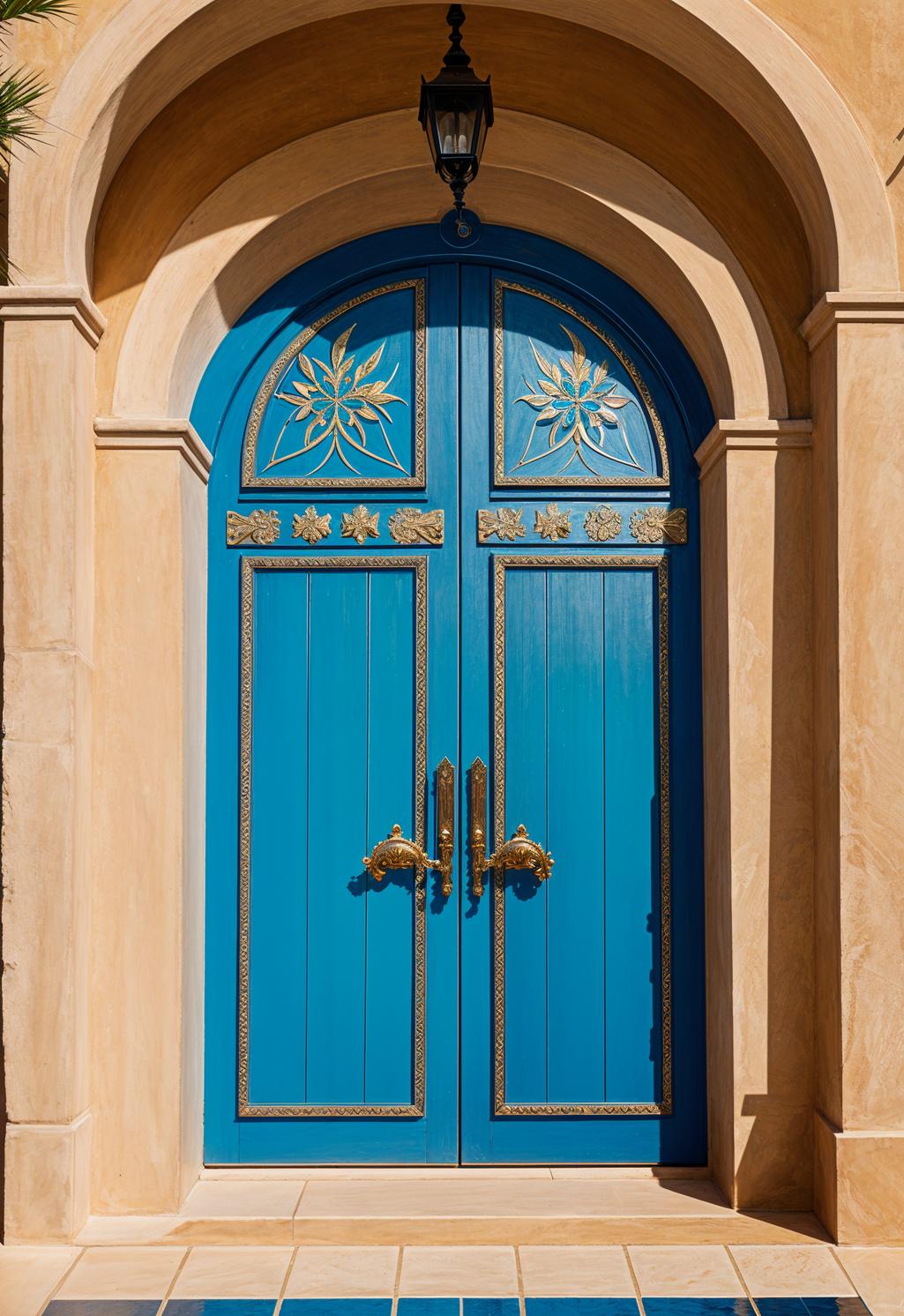 29 Stunning Wooden Door Designs for Main Entrances 39 17. Mediterranean Blue Door Inspiration-2