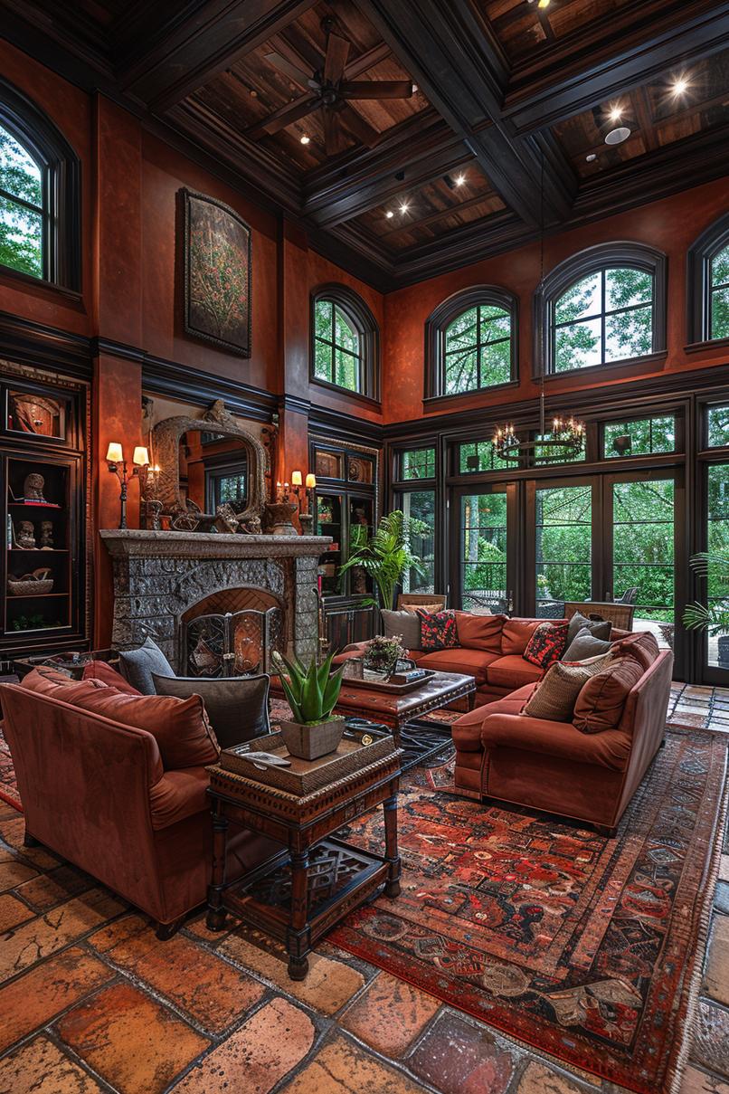 19 unique earthy living room ideas for a cozy makeover 61 18. Mediterranean earthy living room Aesthetics-1