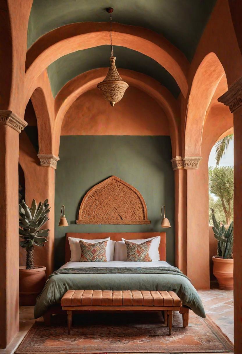 39 Sage Green Farmhouse Bedroom Ideas: Trendy Rustic Chic 38 23. Mediterranean Sage Green Bedroom Oasis-0