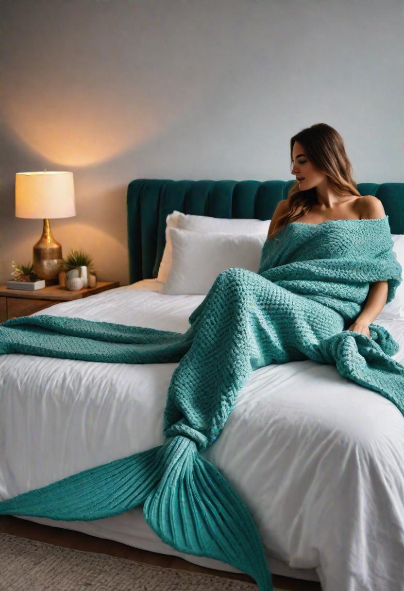 43 Relaxing Coastal Bedrooms for Breezy Retreats 28 26. Mermaid Tail Blanket Delight-0