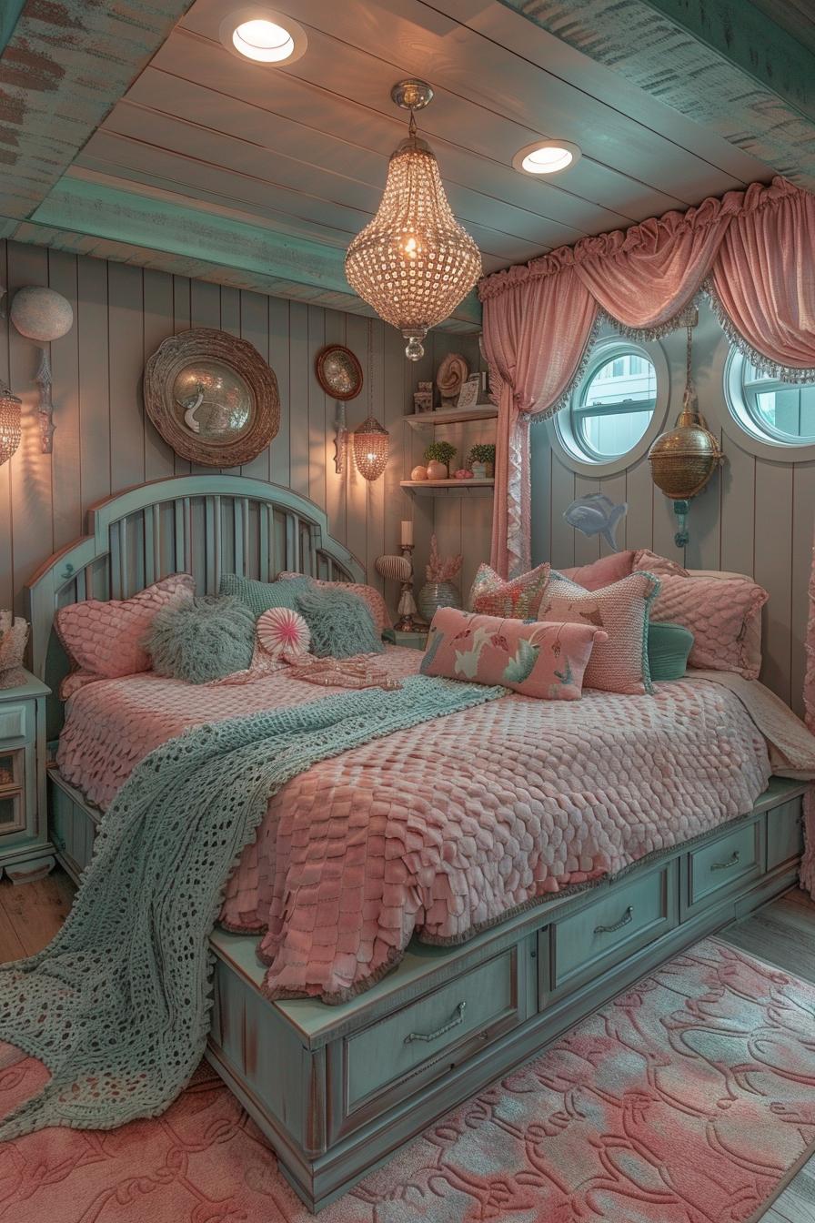 15 dreamy pink coastal bedroom ideas: beach & aesthetics 22 7. Mermaid's Cove: Pink Coastal Bliss-2