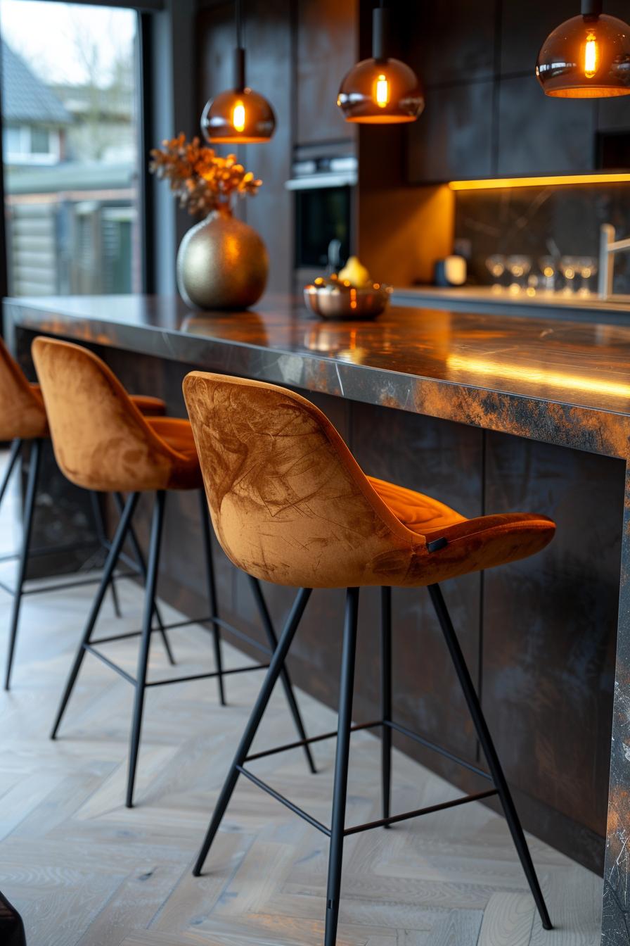 15 unique in the middle of the century modern kitchen ideas 35 12. Metal rod stools with pillow-0