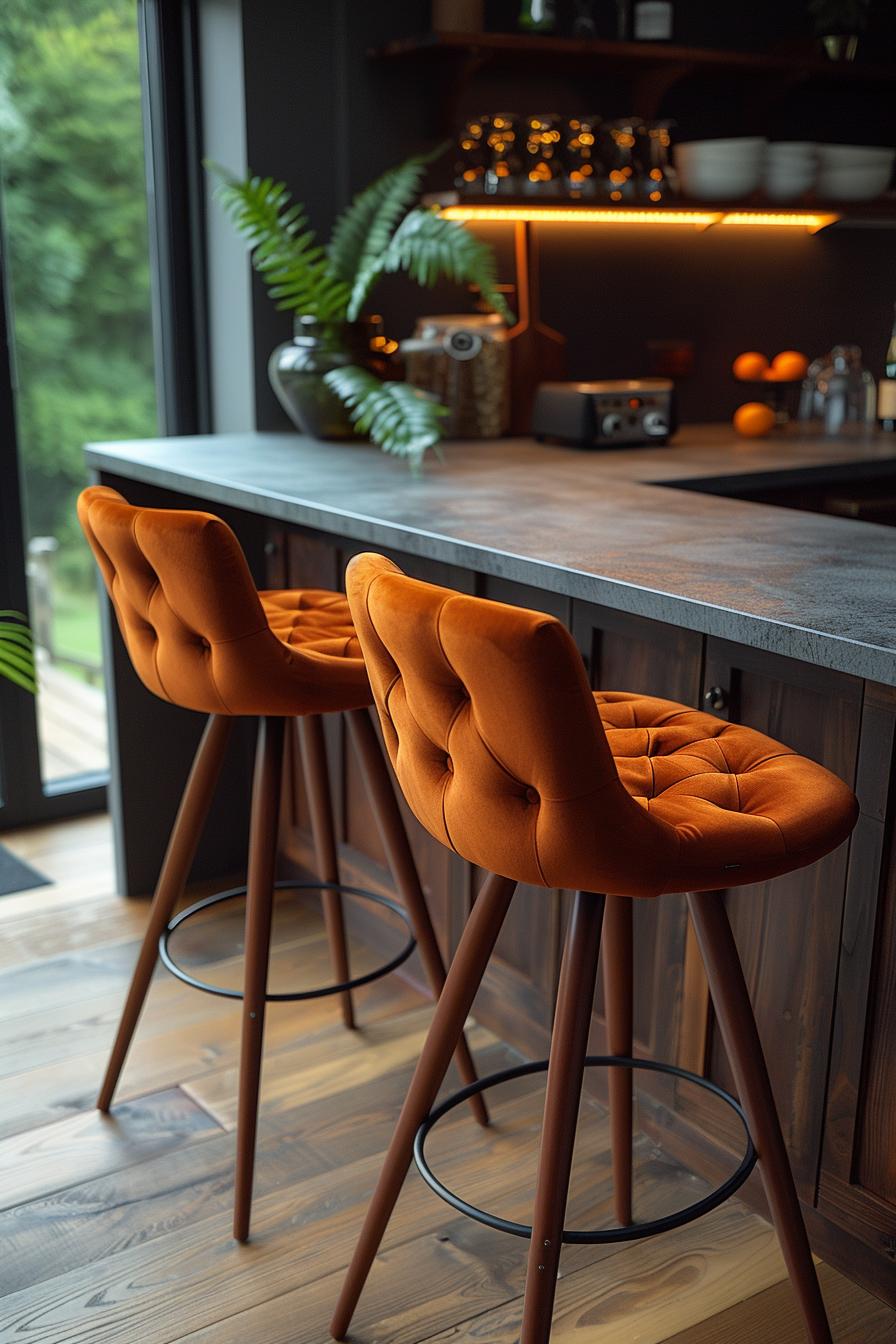 15 unique in the middle of the century modern kitchen ideas 36 12. Metal rod stools with pillow-1