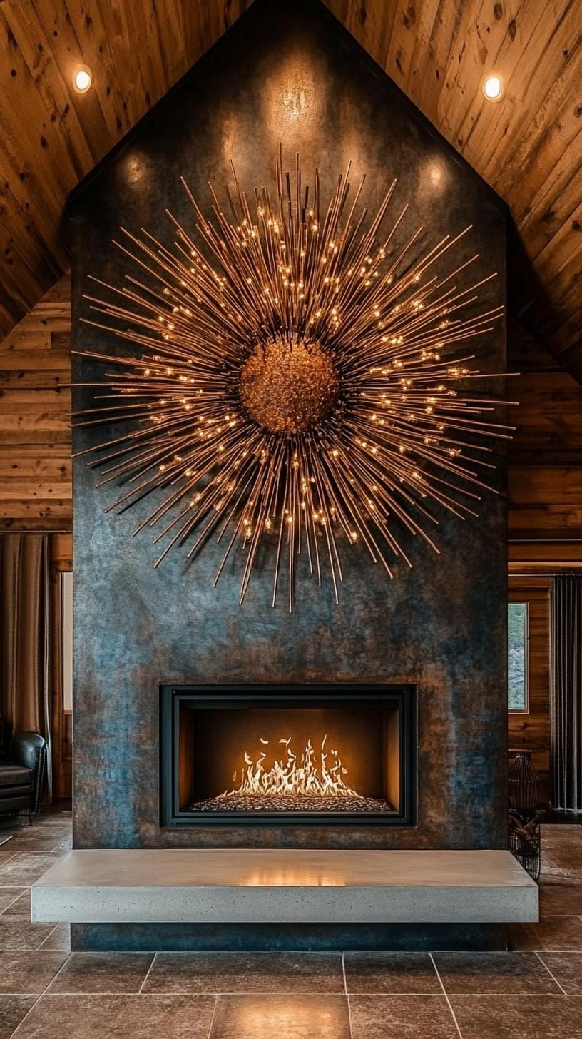 20 breathtaking middle of the century of modern fireplace-Makeover ideas 28 10. With a metal dressed instruction fireplace with floating concrete herd-1