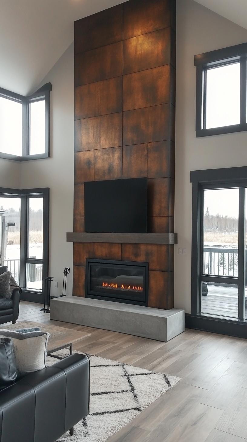 20 breathtaking middle of the century of modern fireplace-Makeover ideas 29 10. With metal dressed instructions, fireplace with floating concrete herd-2