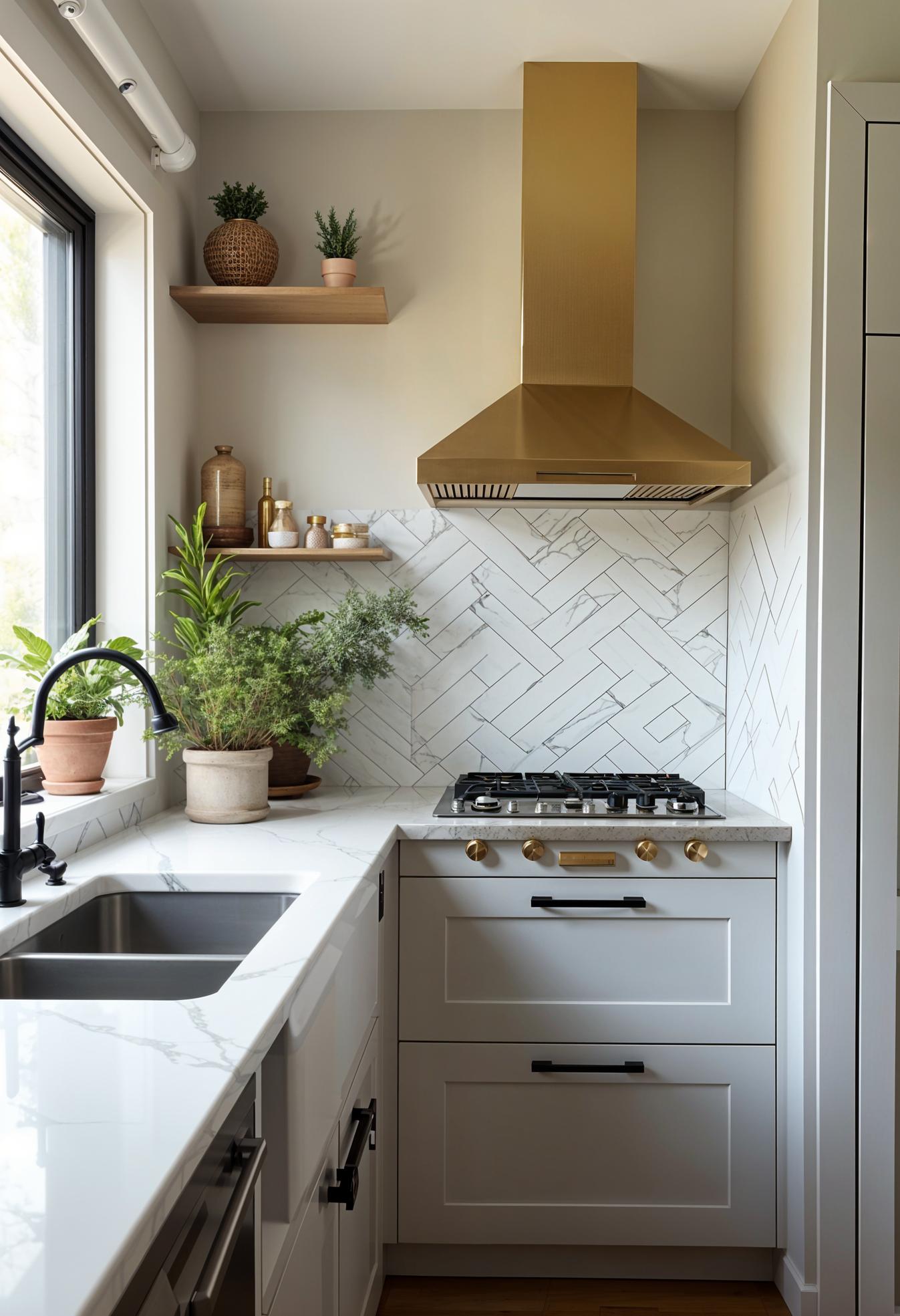 20 Genius tiny kitchen ideas for small apartments 35 11. Metallic fusion for small rooms-1