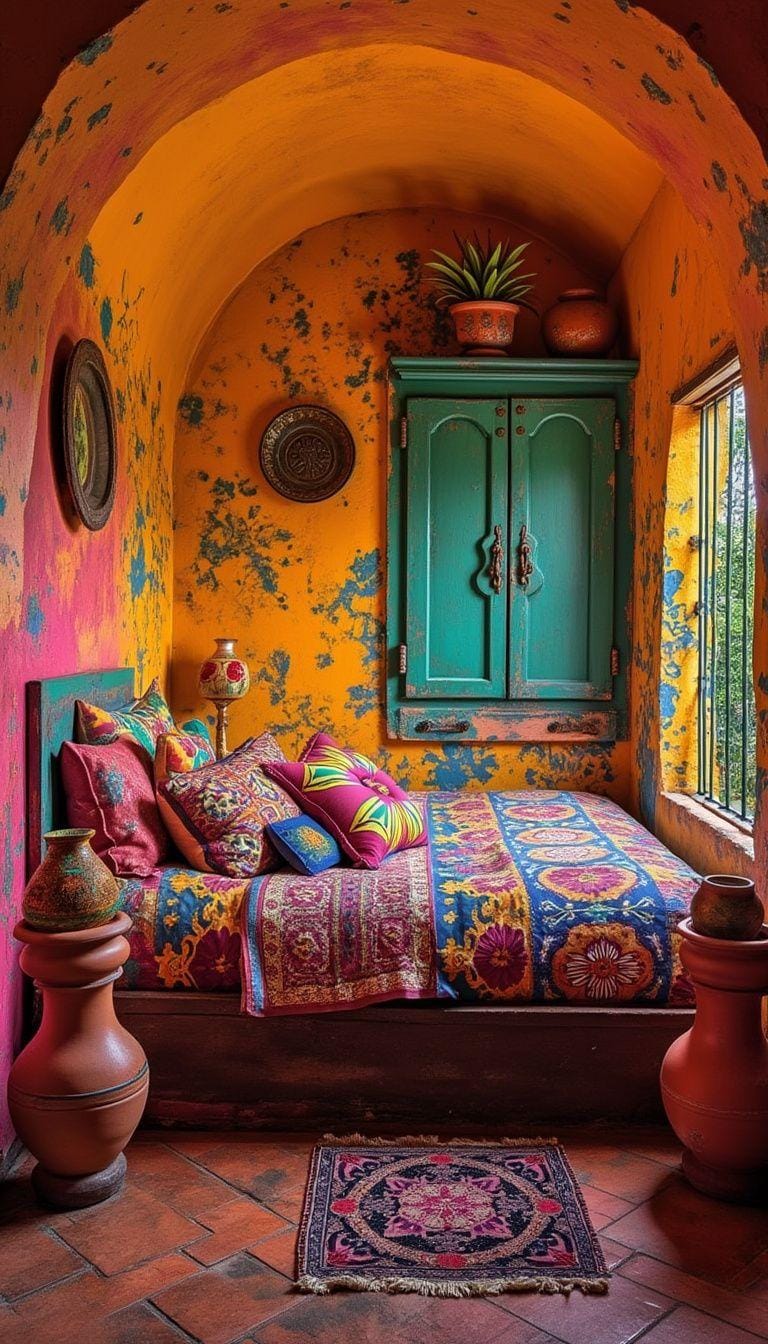 20 super cozy small roof tree bedroom ideas today 61 to explore 61 20. Mexican fiesta escape with bold, bright colors, terracotta pots and traditional ceramic-0