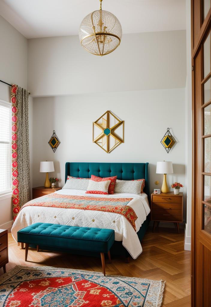 25 Eklektische Schlafzimmerideen für einen einzigartigen Raum 10 5. Mitte des Jahrhunderts Teak-Schlafzimmer Inspiration-0