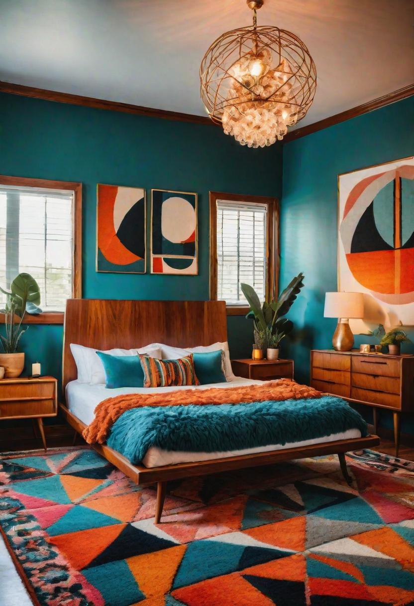 25 Eklektische Schlafzimmerideen für einen einzigartigen Raum 11 5. Mitte des Jahrhunderts Teak-Schlafzimmer Inspiration-1
