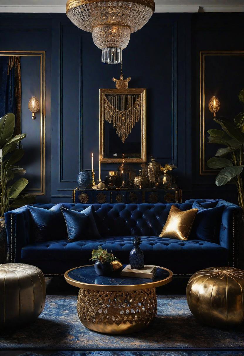 35 Gorgeous Dark Boho Living Room Inspirations 35 21. Midnight Boho Elegance Interior Trend-0