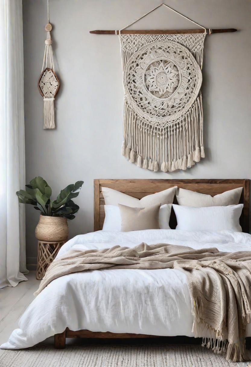 51 Neutral Bedroom Designs: Effortless Elegance for Peaceful Dreams 3 1. Minimalist Boho Bedroom Retreat-0