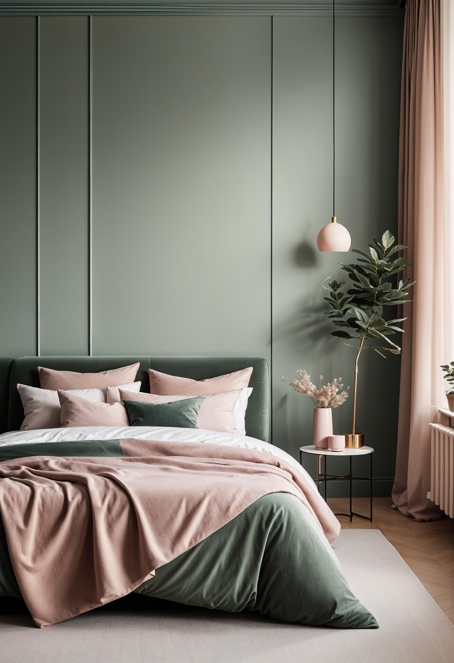 30 Chic Sage Green and Blush Bedroom Ideas 31 15. Minimalist Modern Bedroom Design-0
