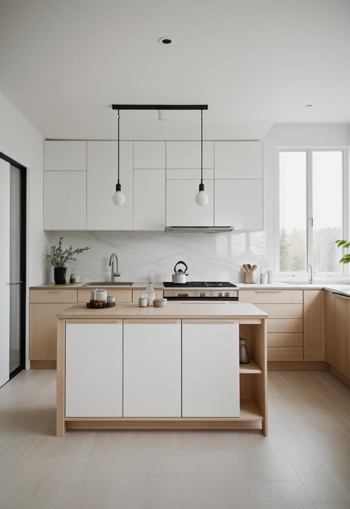 26 Genius Kitchen Island Ideen: Stil und Funktionalität 26 14. Minimalistische skandinavische Kücheninsel-0