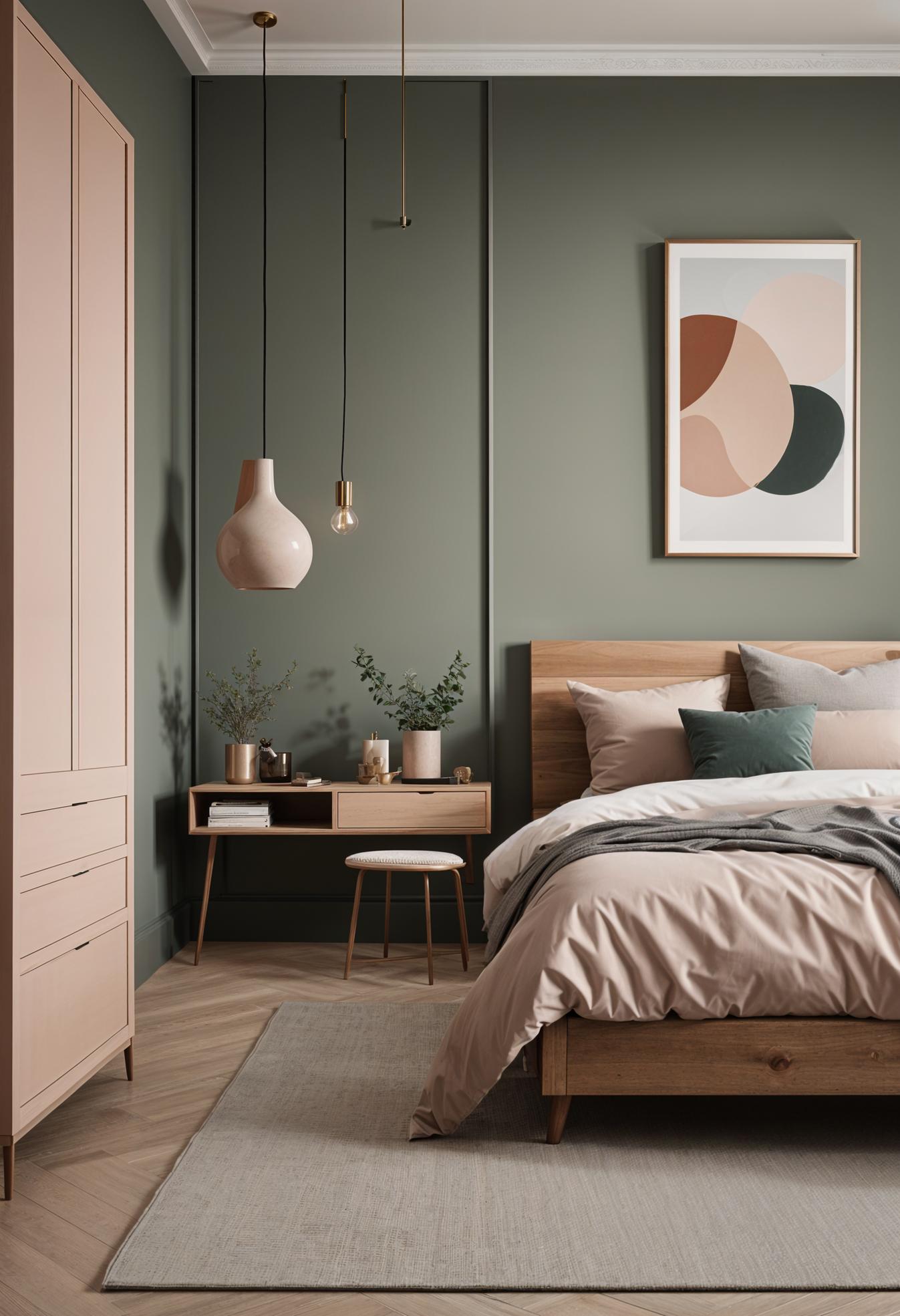 30 Chic Sage Green and Blush Bedroom Ideas 55 29. Minimalist Storage Solutions for Bedroom-1