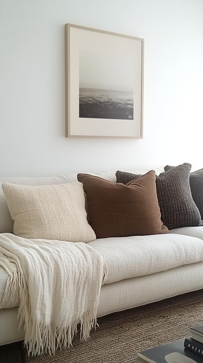21 Cozy organic ideas for modern living room to copy 51 51 17. Minimalist, but cozy rooms with layer throws and pillow-1