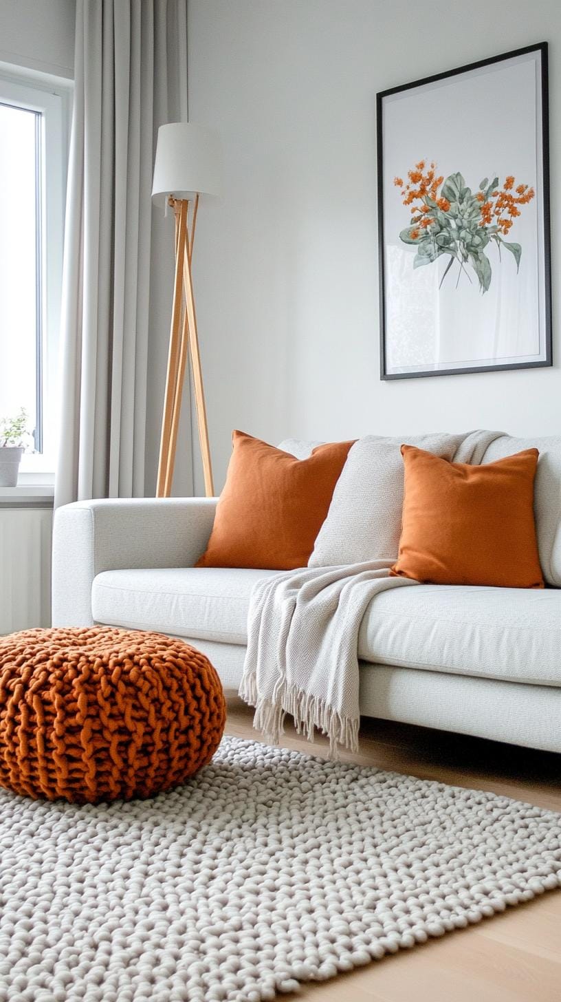 21 Cozy organic modern living room ideas for copying 52 17. Minimalist, but cozy rooms with layer throws and pillow-2