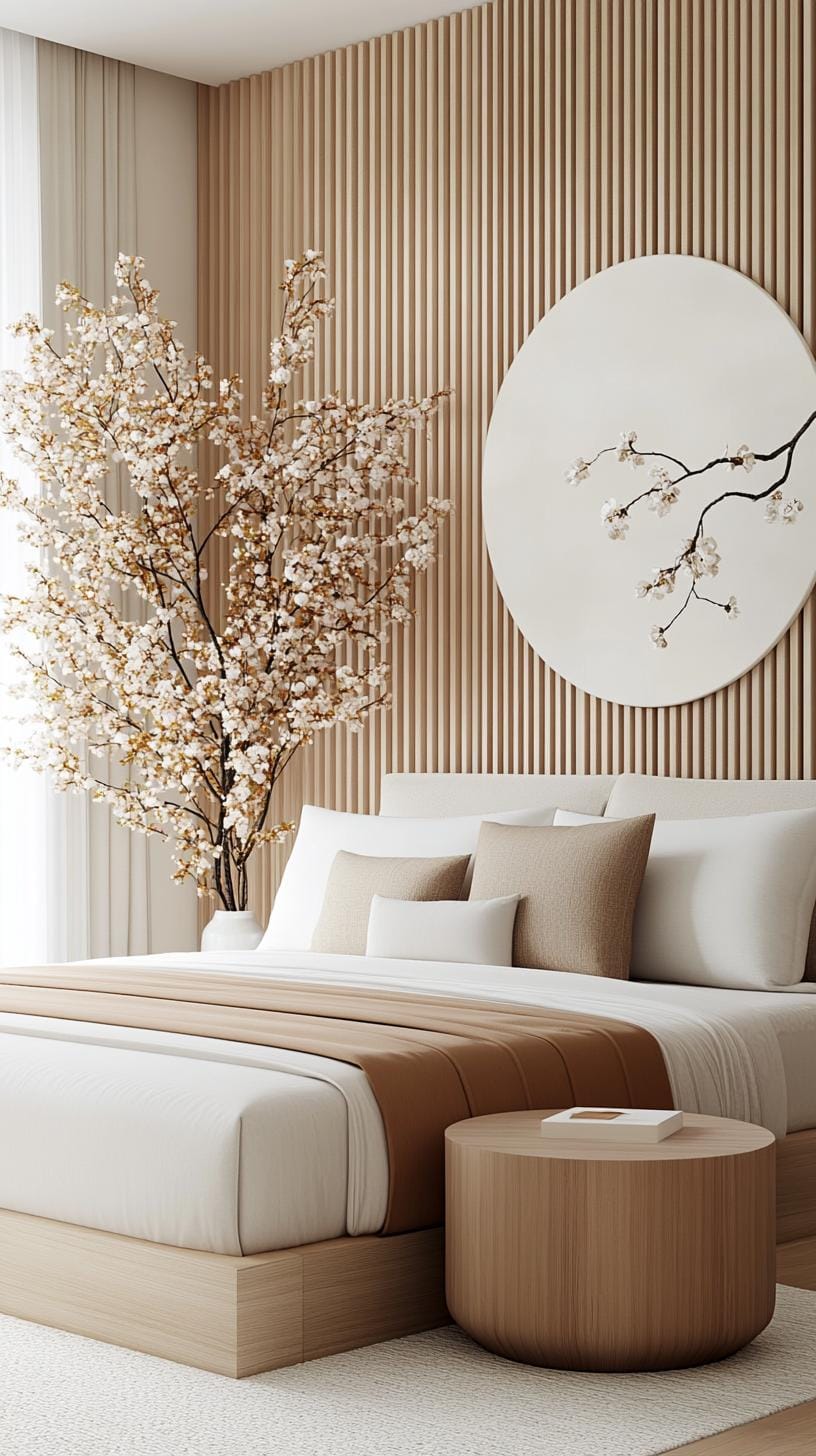 21 modern bedroom ideas for your 2025 makeover 5 1. Minimalist sanctuary with soft neutral colors and linear furniture-2