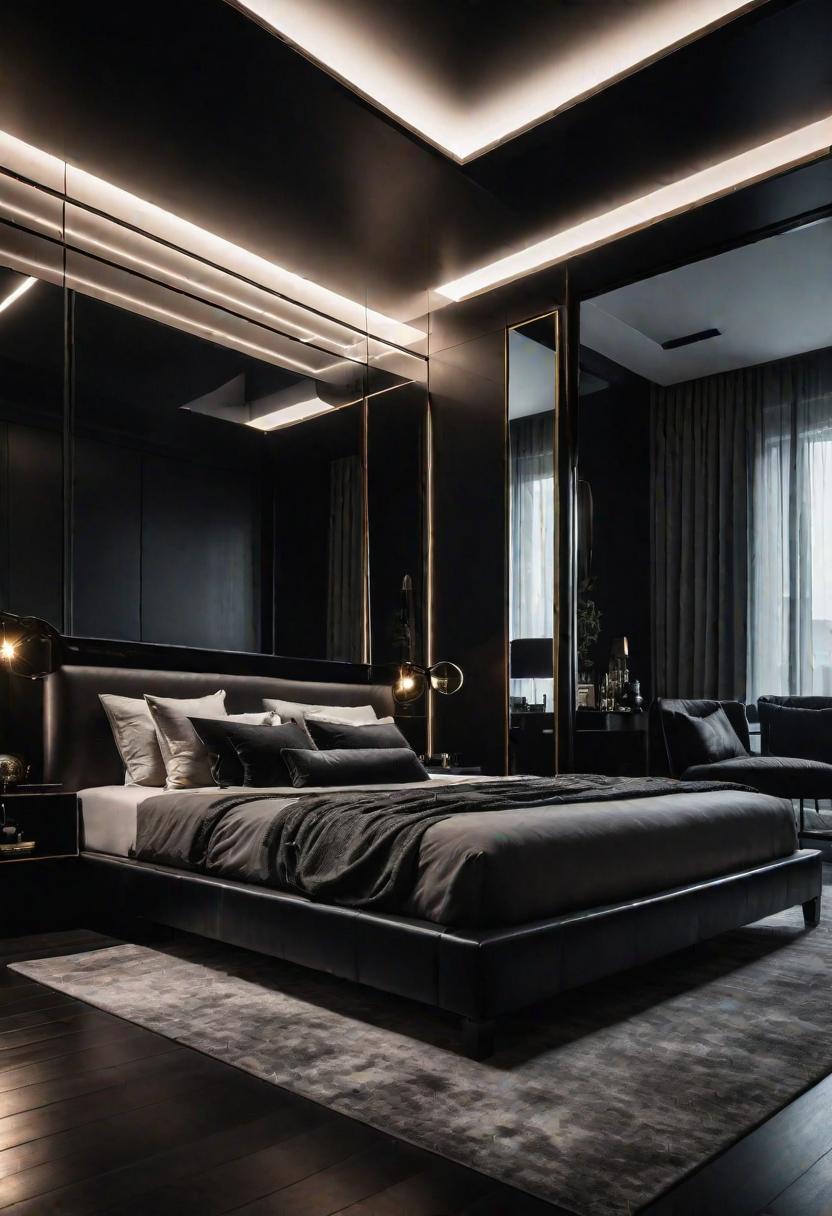 18 brave black bedroom ideas: hug elegance 22 17. Rocked black frame for deep-0