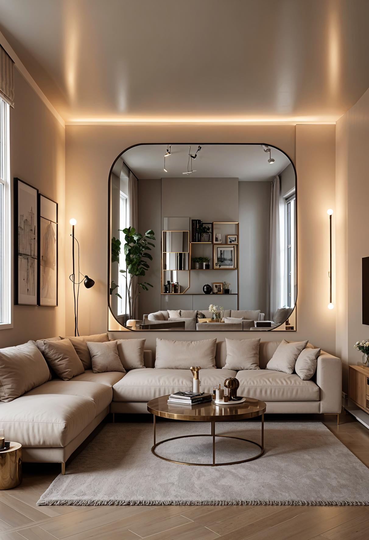 25 Genius Tiny Living Room Ideas 35 10. Maxify the mirror small living room 3