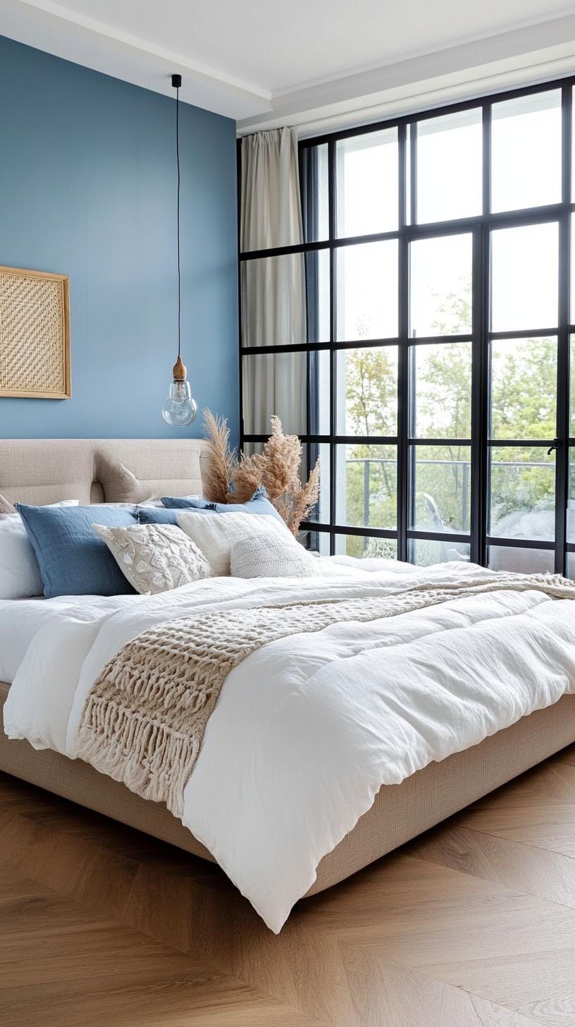 13. Misty Monochrome: Create an atmospheric, foggy blue environment that is interrupted with metal and glass details 2