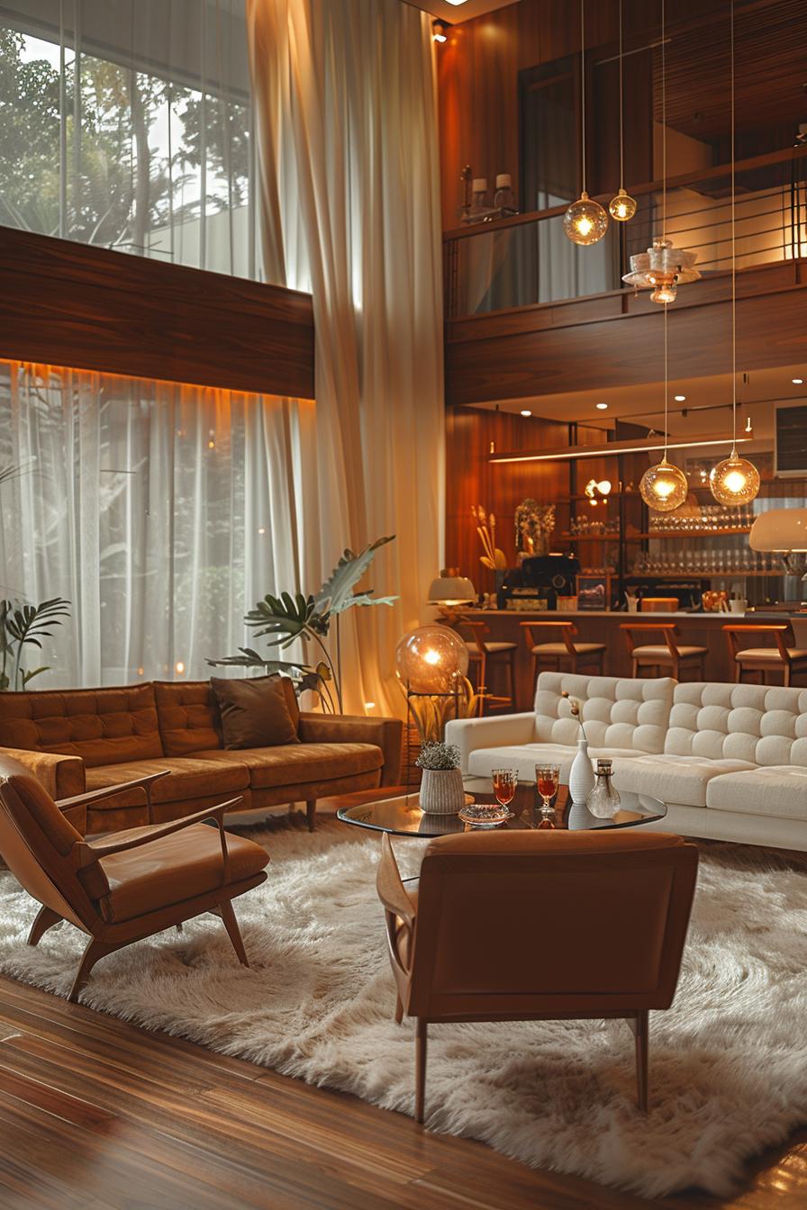 21 Cozy middle of the century modern living room ideas 63 21. Modern curtain design for cozy living room-0