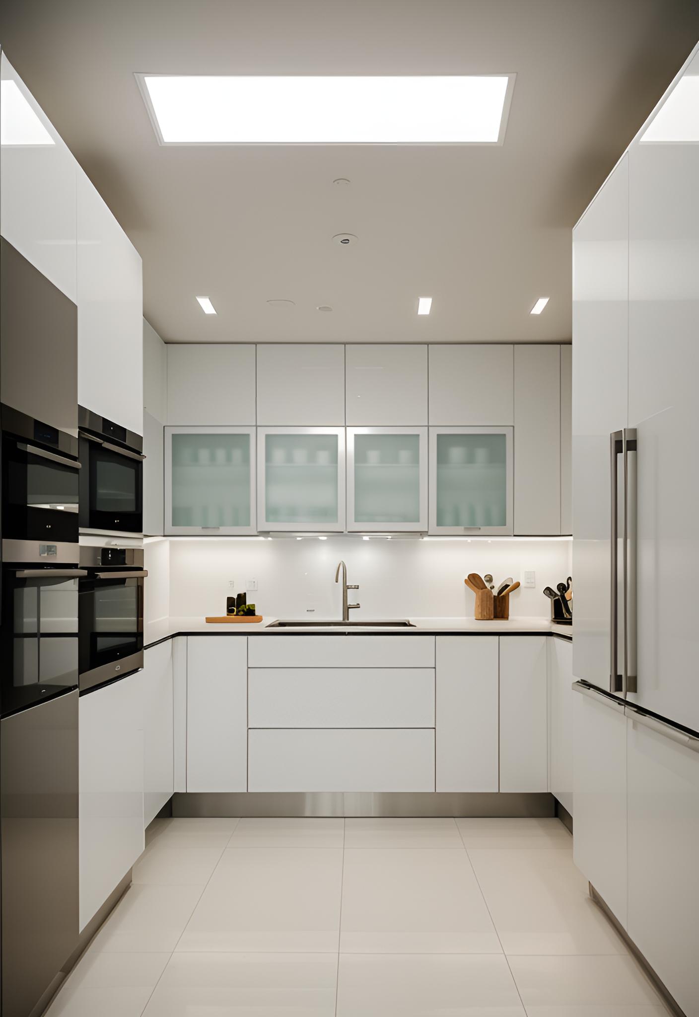 45 Timeless Kitchen Design Ideas for Everlasting Style 17 13. Modern Glass Backsplash & LEDs-0