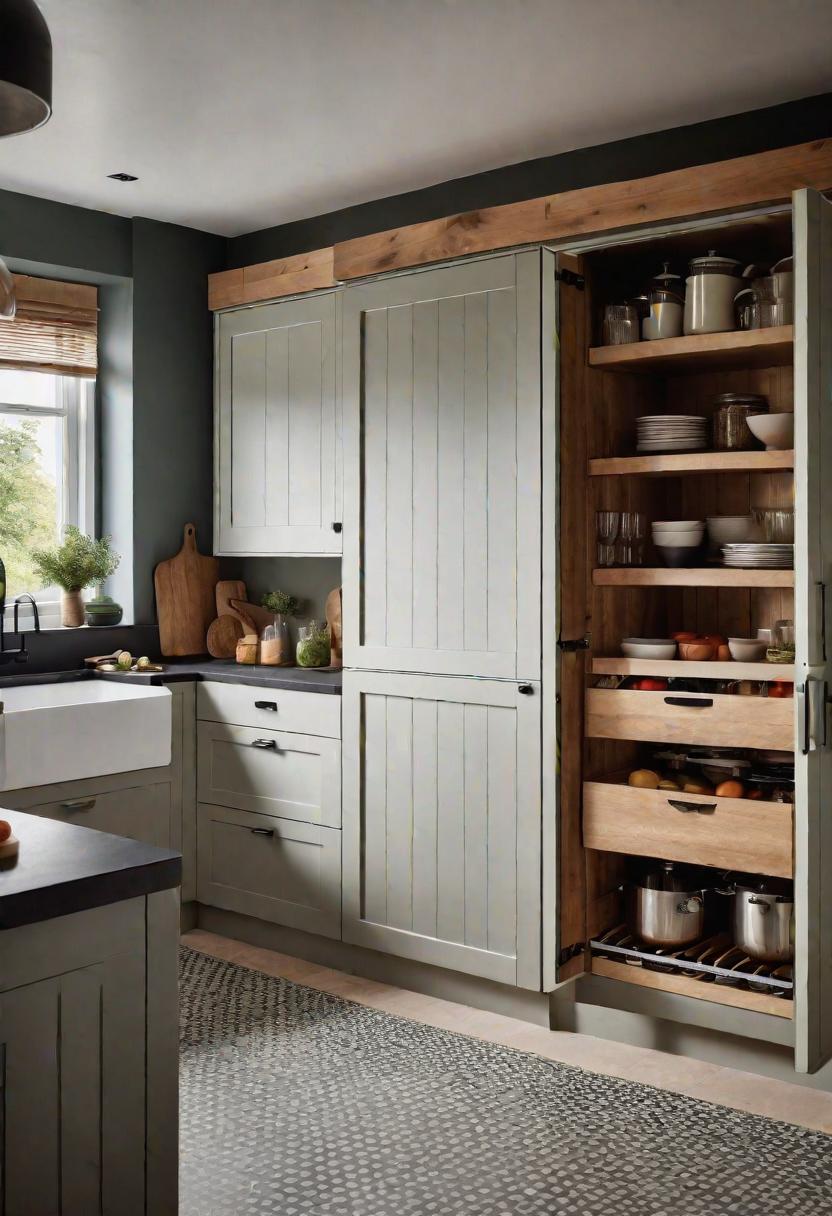 33 Modern Farmhouse Kitchen Ideas: Blending Rustic Charm with Contemporary Design 23 19. Modern Larder Design Twist-0