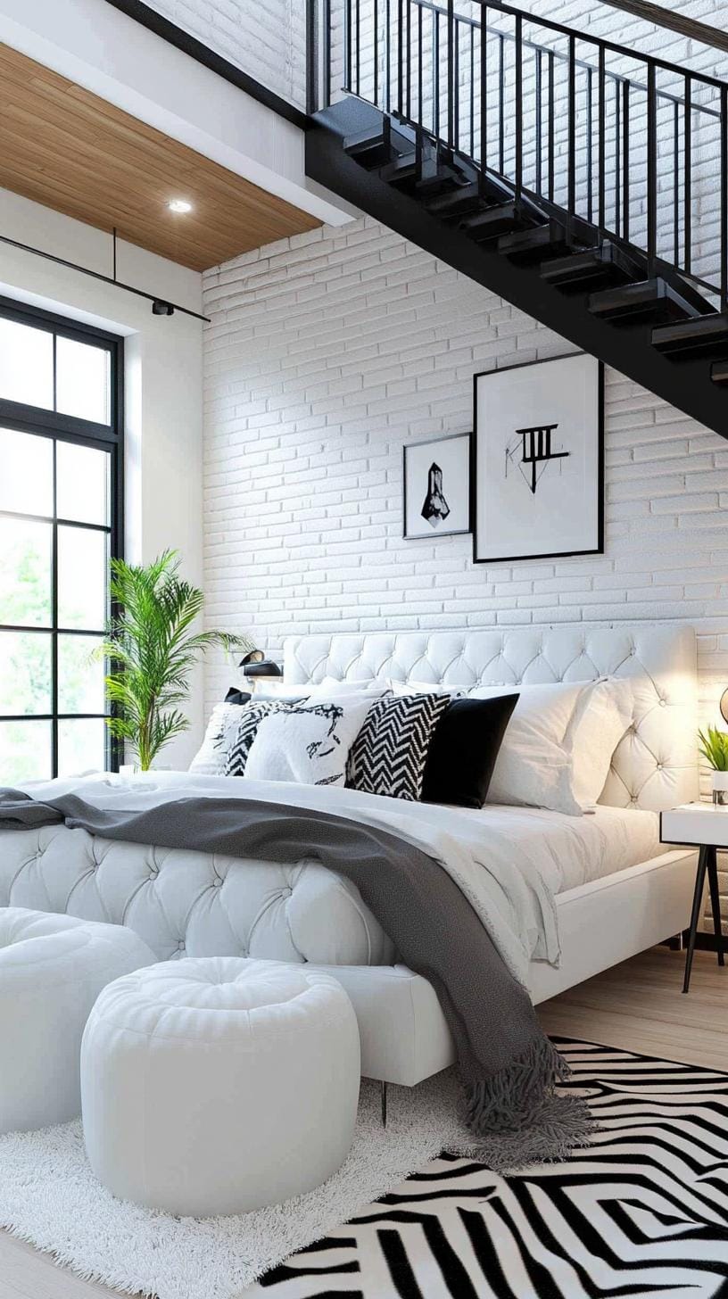 20 beautiful loft bedroom ideas for copying 45 13. Modern Monochrome Loft Design-2