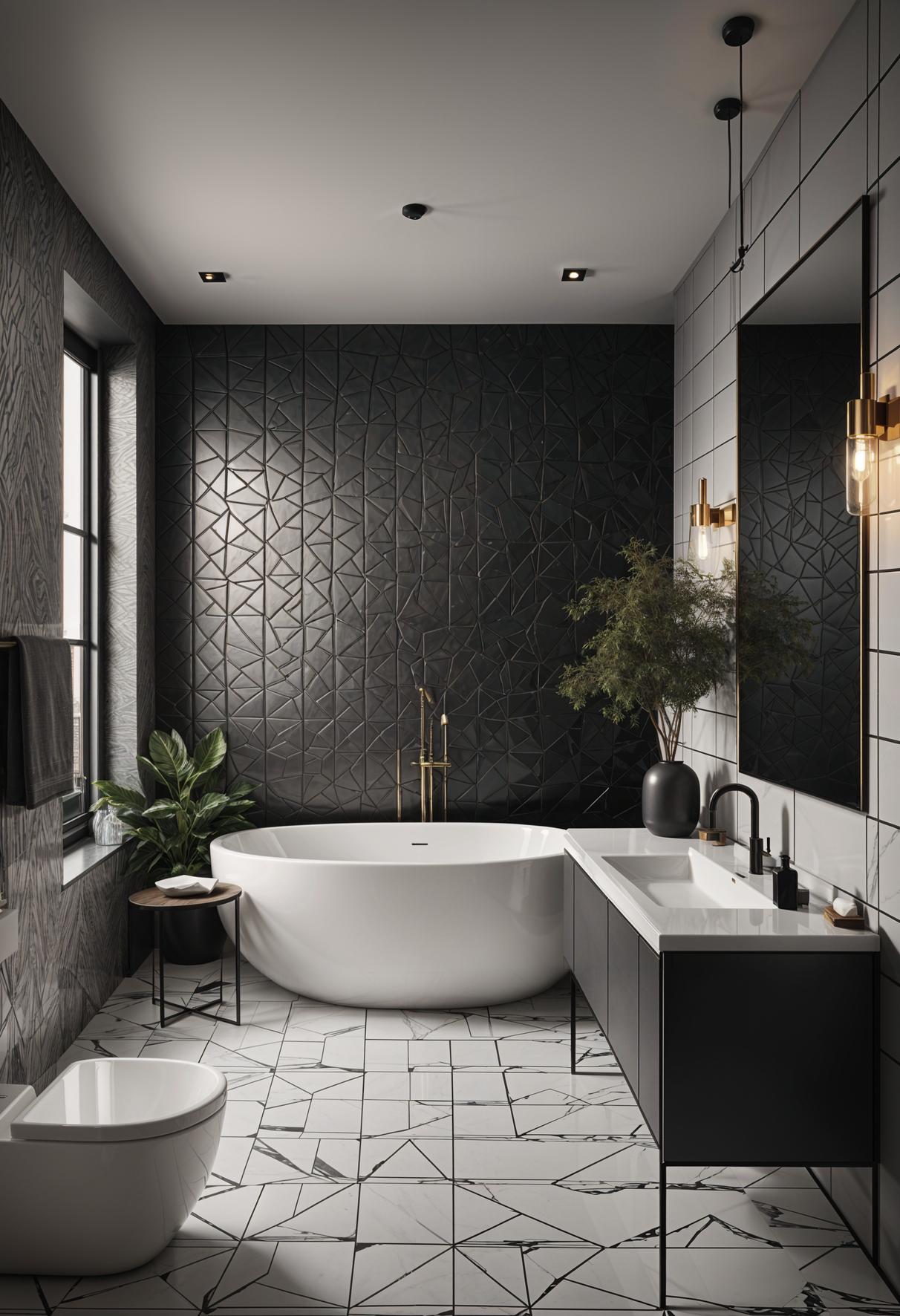 15 breathtaking bathroom wallpapers to try now 3 1. Modern monochrome background design-0