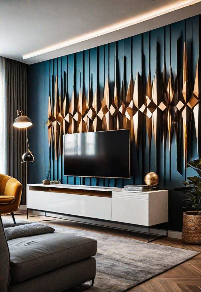 40 Breathtaking accent walls in living room Ideas 35 32. Modern Soundwave Art Panels-0