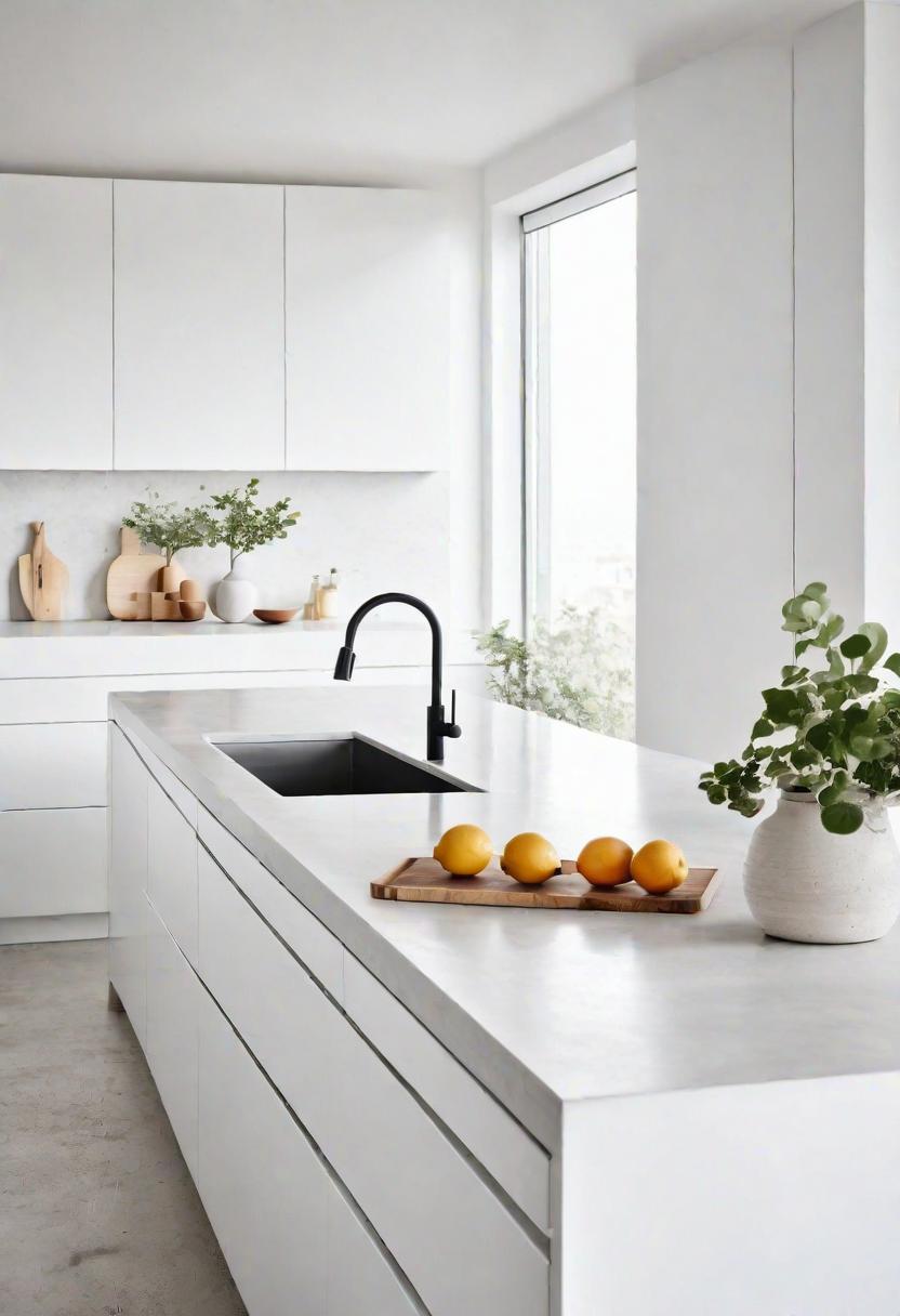 43 Aesthetic Kitchen Ideas to Transform Your Space 43 36. Modern White Concrete Kitchen Design-0