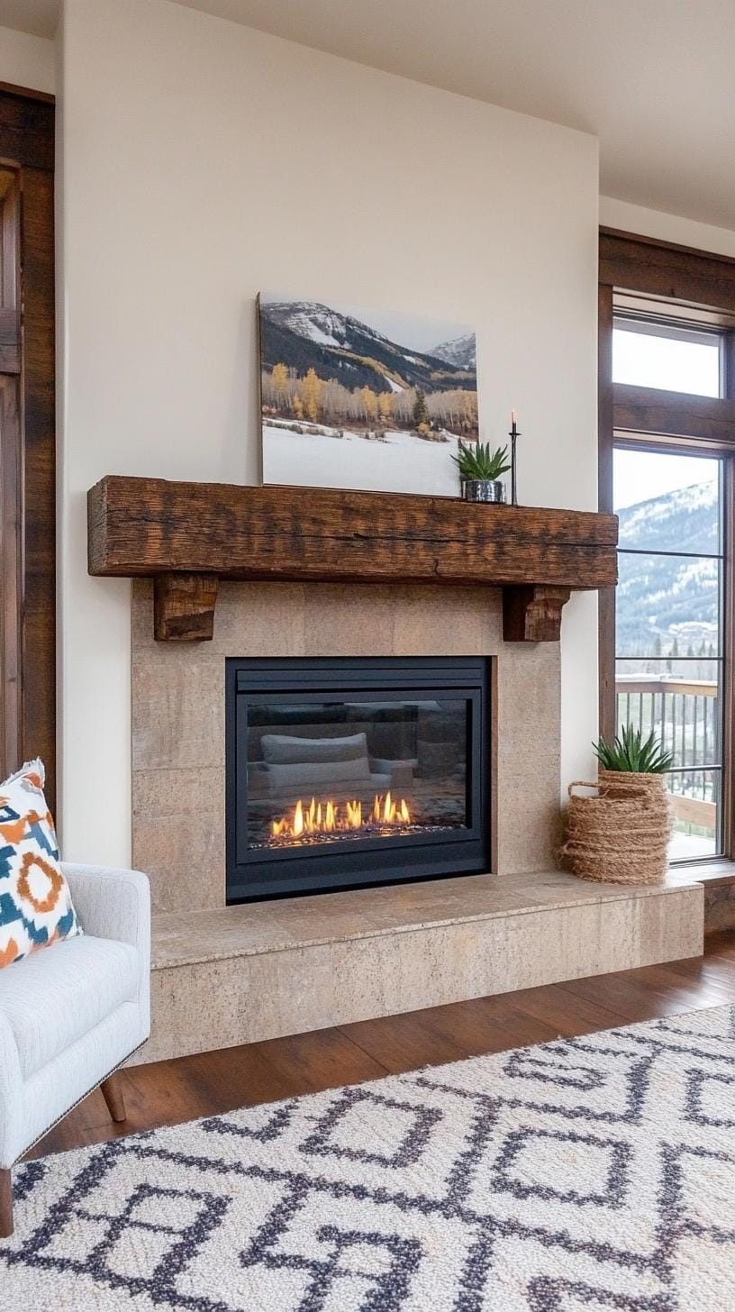 21 Cozy organic modern living room ideas for copying 30 10. Modern fireplaces that are framed with recovered wooden coats