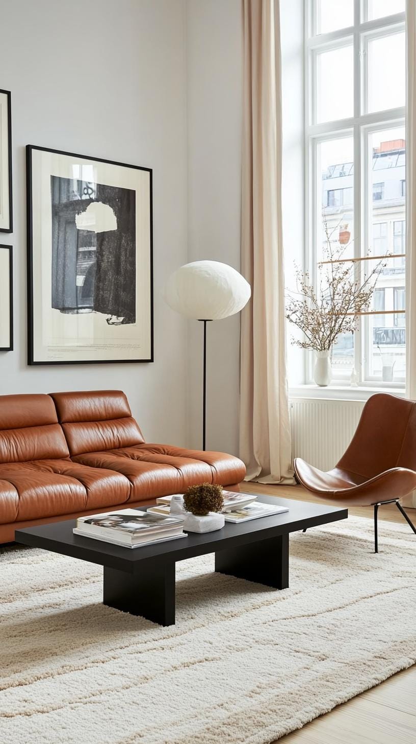 37 Gallery Wall Decor Ideas: Layouts And Styles to Elevate Any Room 105 35. Modern poster wall style using posters in sleek black metal frames-1