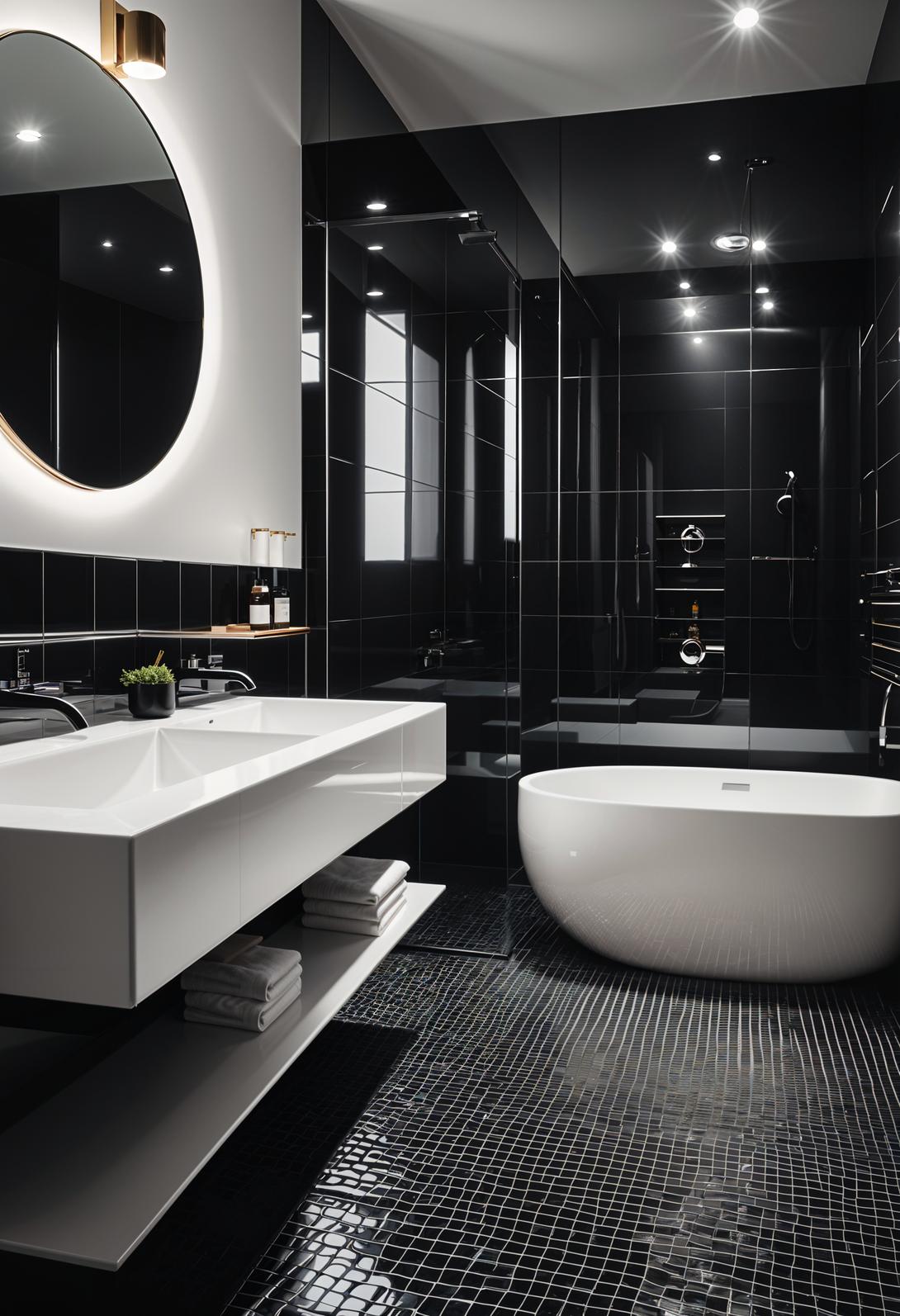 20 aesthetic bathroom designs for your house connection 5 2. Monochrome's chic bathroom design-0
