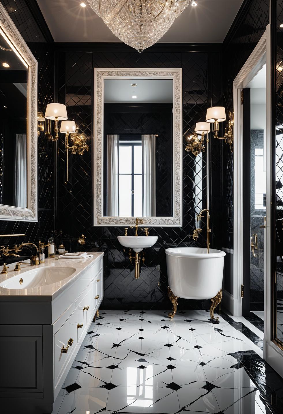 19 breathtaking black and white bathroom designs to inspire them 16 12. Monochrome chic bathroom Elegance-1