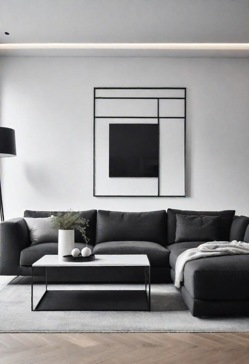 37 Cozy Contemporary Living Room Ideas: Modern Elegance 3 1. Monochrome Minimalist Living Room-0